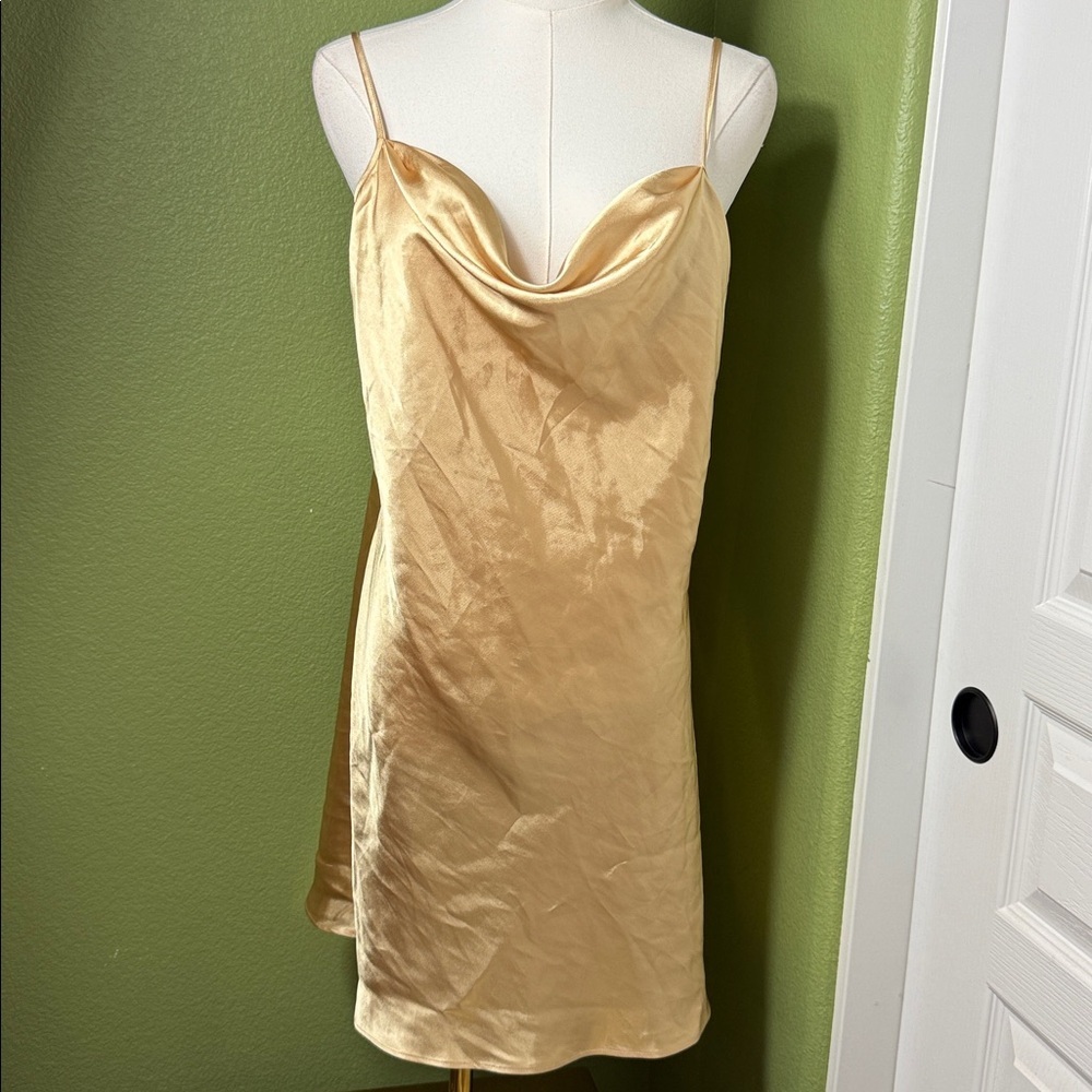 Vintage Secret Treasures Gold Satin slip dress